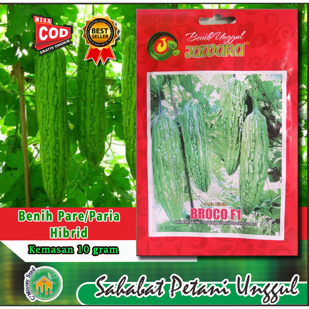 Benih Paria BROCO F1 JAWARA 10g | Buah 20cm Tebal | Toleran Kresek | Cocok Dataran Rendah-Menengah |