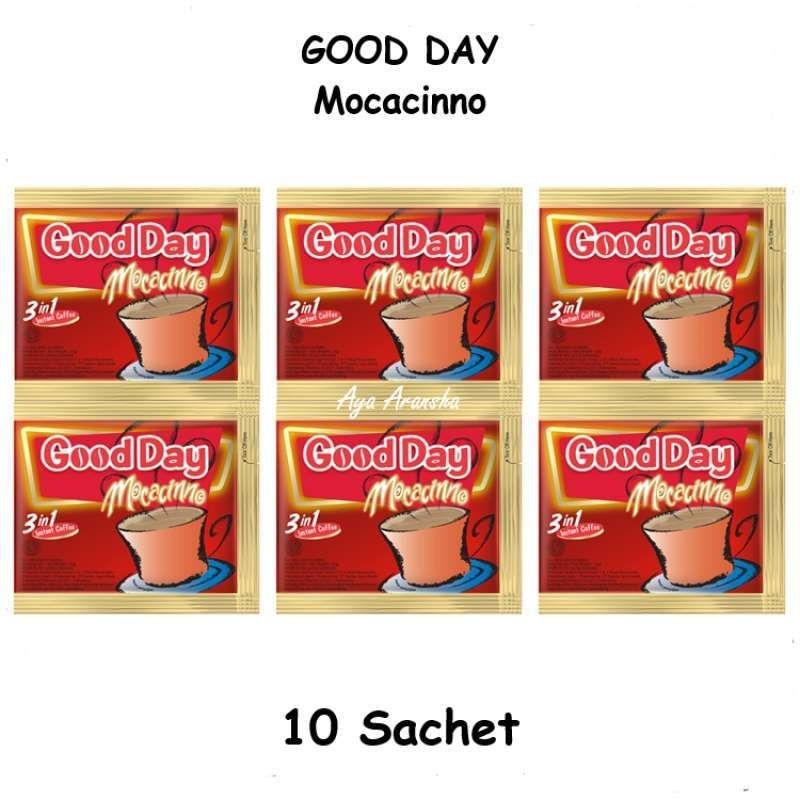 

Kopi Good Day Mocacinno 3in1 Merah 20 Gram 1 Renceng isi 10 Pcs