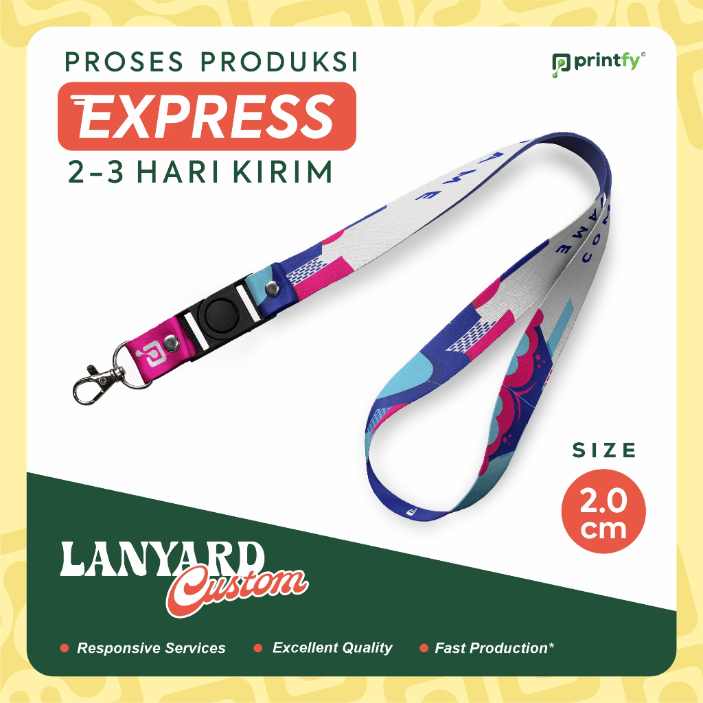 Lanyard Custom Id Card Premium Express (Printfy.id)
