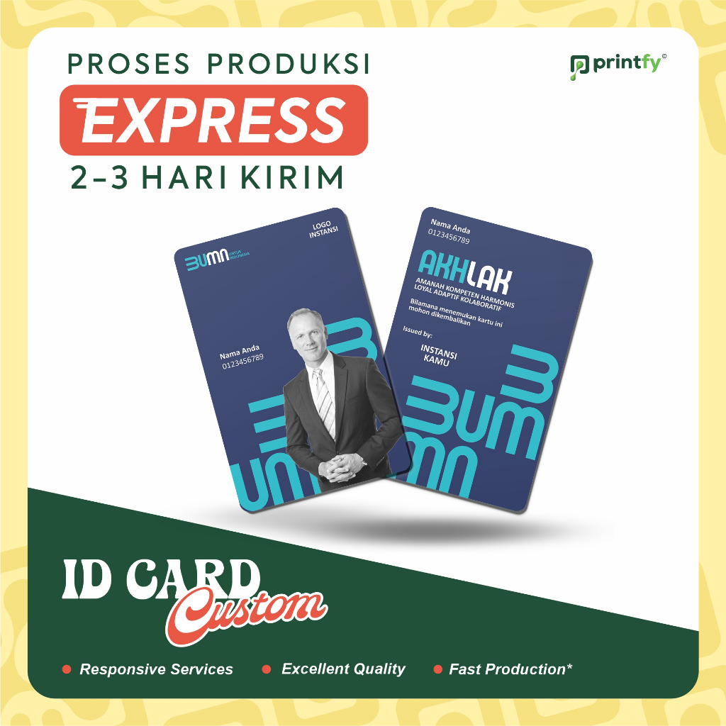 ID CARD CUSTOM EXPRESS satuan murah (printfy.id)
