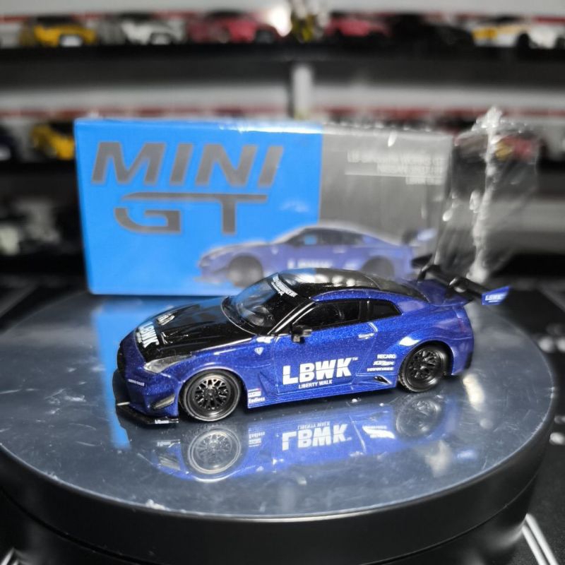 mini gt nissan gtr r35 lbwk blue #299