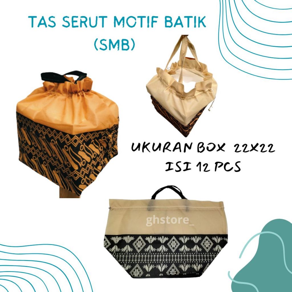 Tas Serut Motif Ukuran 22x22