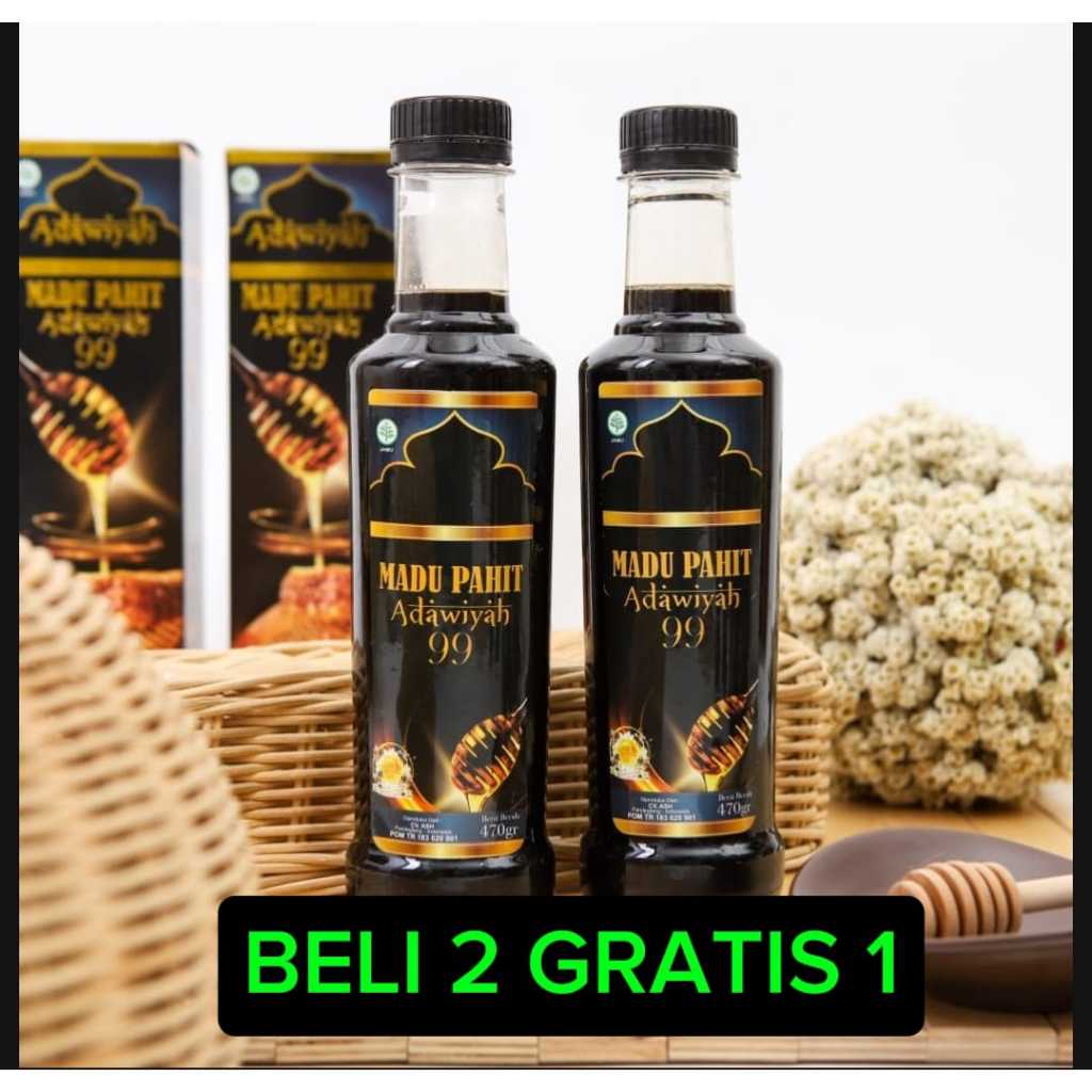 

COD Madu Hitam Adawiyah 99 Pahit Asli Original Herbal Plus Propolis Jintan Hitam Sambiloto Insulin