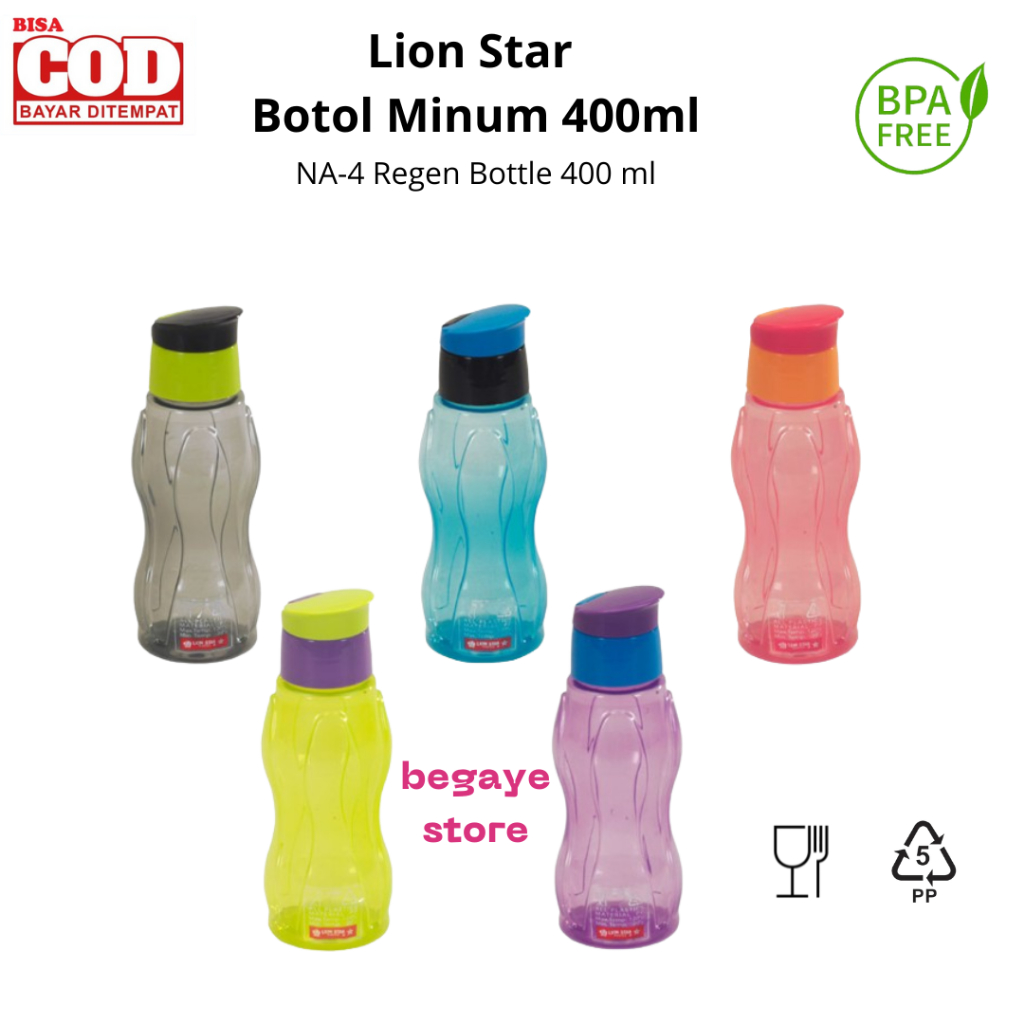 Lion Star Botol Minum Anak Sekolah NA-4 Regen Bottle 400 ml