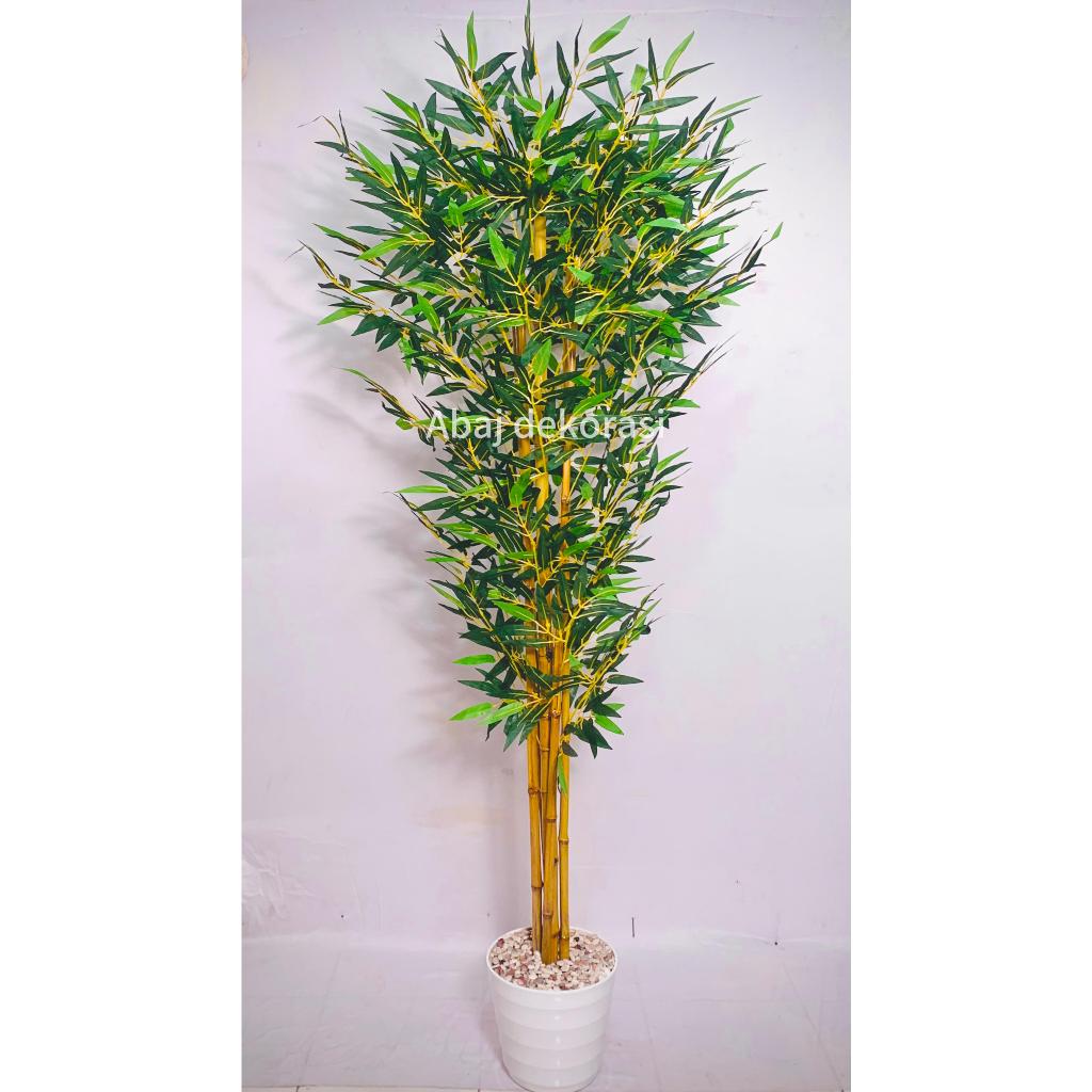 Pohon Bambu Artificial 170cm pohon hiasan bunga dekorasi pohon pojok batang daun bambu plastik