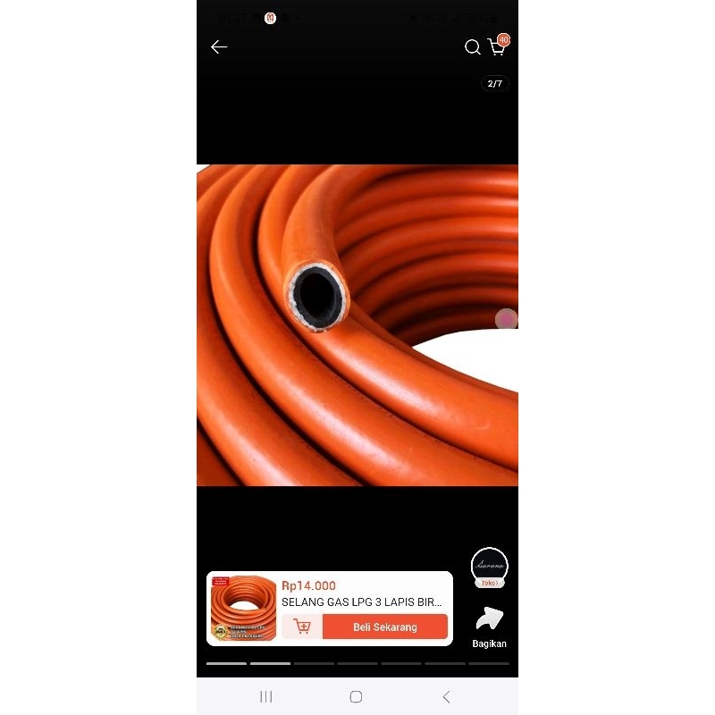 SELANG GAS 2 LAPIS  KOMPOR ( SNI ) aman cocok buat elpiji 3 kg dan 12 kg