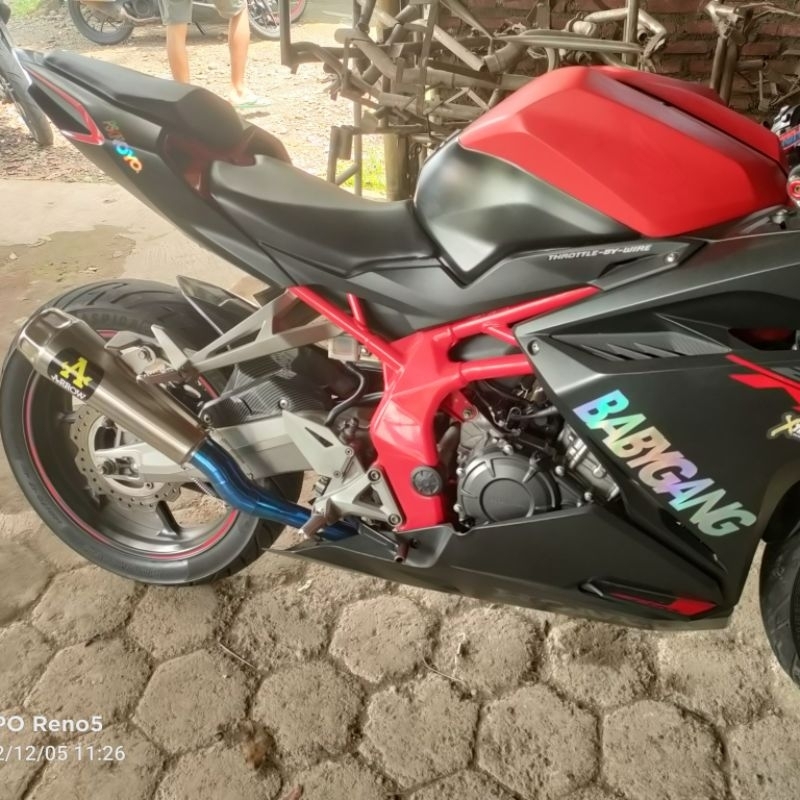 Knalpot Racing CBR250RR,Ninja FI,R25 Arrow Header BlueMoon