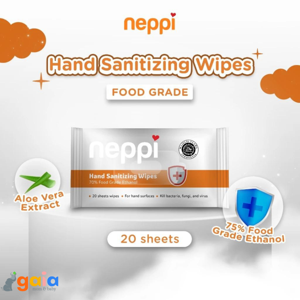 Neppi Hand Sanitizing Wipes 20pcs | Tisu Alkohol