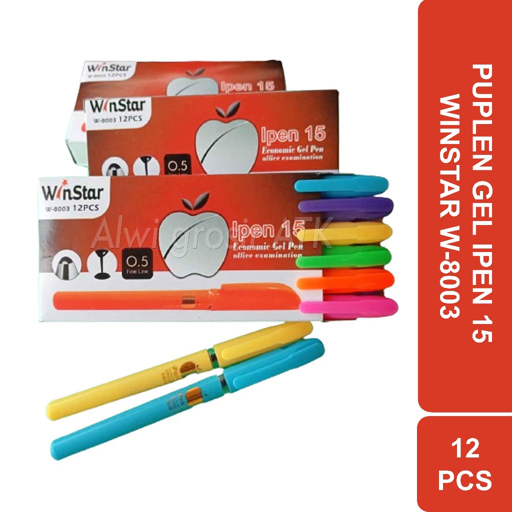 

Pulpen Gel Winstar Ipen 15 Apel 0.5 mm Fine Line | 12 Pcs