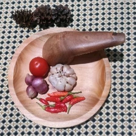 Cobek kayu mahoni + ulekan kayu mahoni 22cm/cobek kayu mahoni/cobek kayu