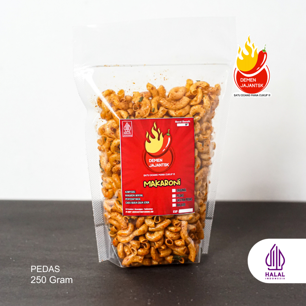 

Makaroni Demen Jajan Tasik Pedas Daun Jeruk 250 Gram Gurih Renyah Bebas Pengawet