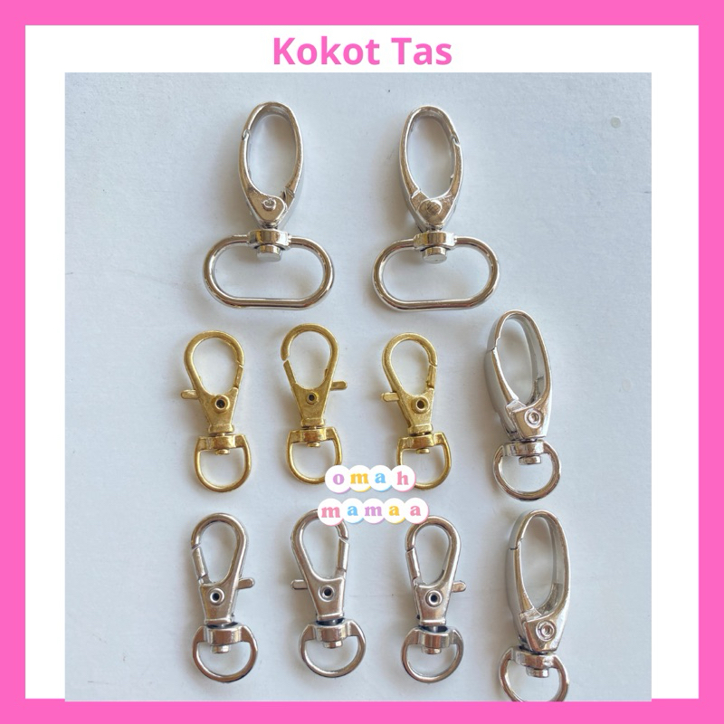 Gantungan pengait tas kunci besi/ Hook Tinggi / Hook Putar / DIY Pemegang kunci/ Kokot Tas / Per pcs