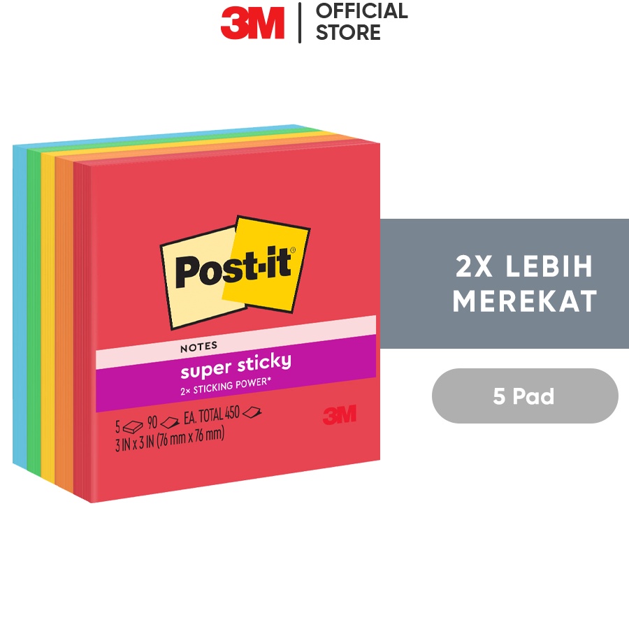 

HANYA DISINI BELANJA LEBIH MUDAH 3M Postit Super Sticky Notes Memo Tempel 6545ssan 2x Lebih merekat 5 pad 76x76 mm Untuk berbagai permukan