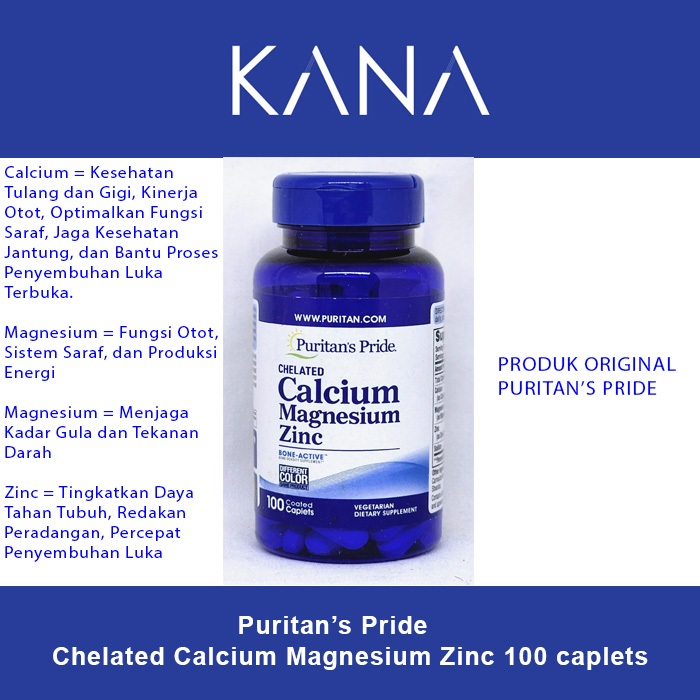 PURITAN'S PRIDE Chelated Calcium Magnesium Zinc Muscle Heart Immune Puritan Pride