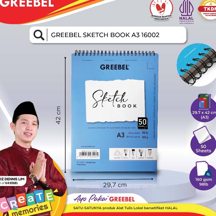 

GRATIS ONGKIR GREEBEL SKETCHBOOK A3 162Buku Gambar Sketsa Drawing Book