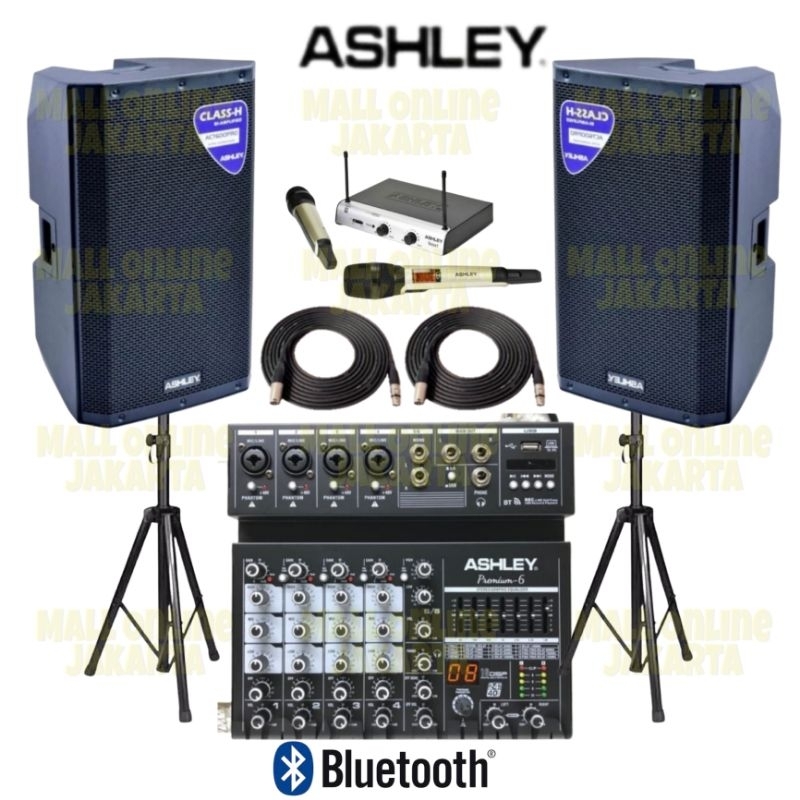 Paket speaker aktif Ashley 15 inch sound system outdoor indoor aktiv 6 channel