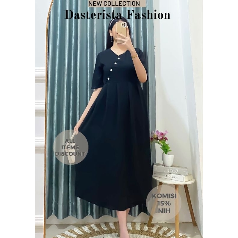 Daster Kekinian Terbaru Cringkel Airflow Lengan Pendek Busui -  Daster Cringkel Kancing Busui Lengan