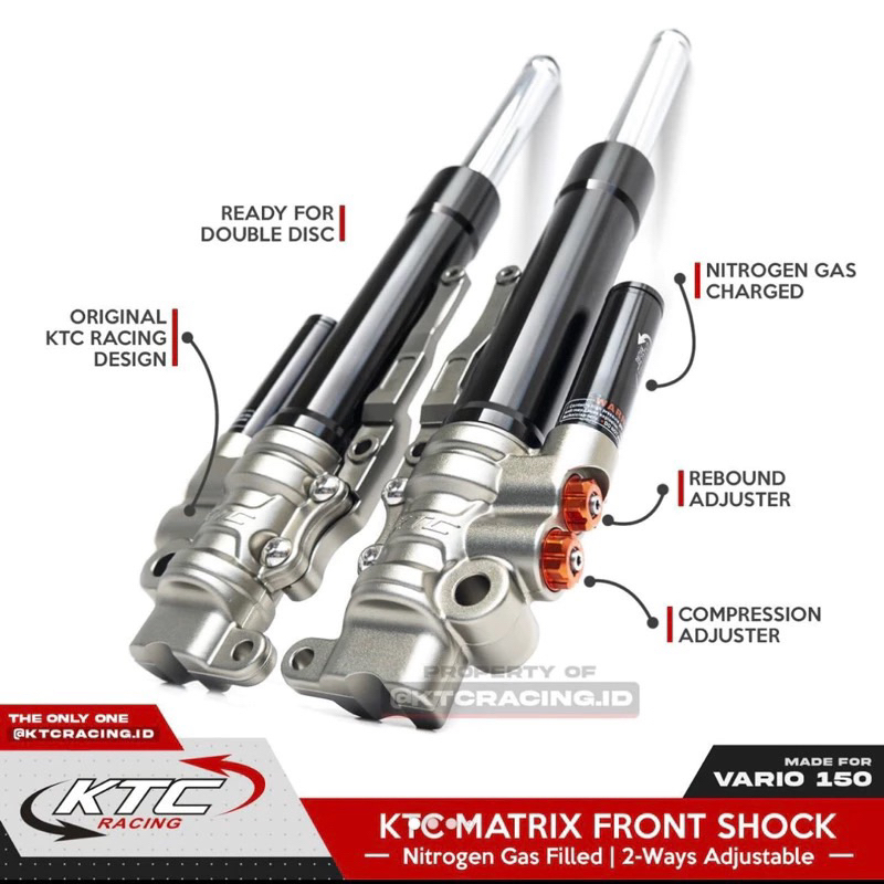 Shock Depan KTC Racing MATRIX motor Vario 125 / Vario 150 / Beat / Scoopy / Genio /USD ktc matrix