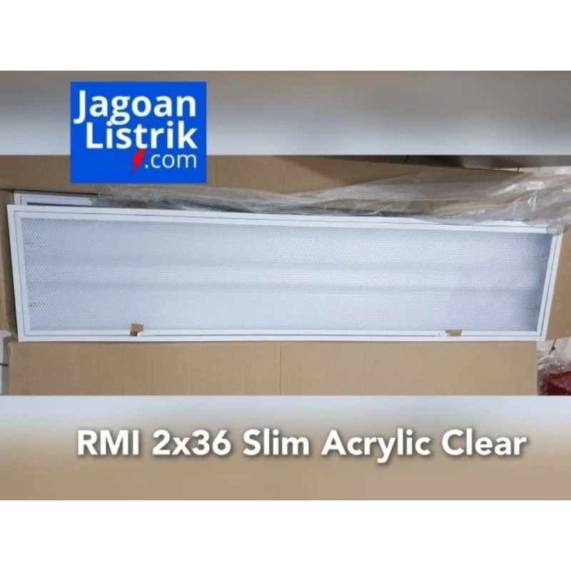 Kap Rumah Lampu RMI 2x36 Acrylic RMI 2x36W Acrilic ASAHI Panjang 120cm BALAK LAMPU 2 X 36 Watt