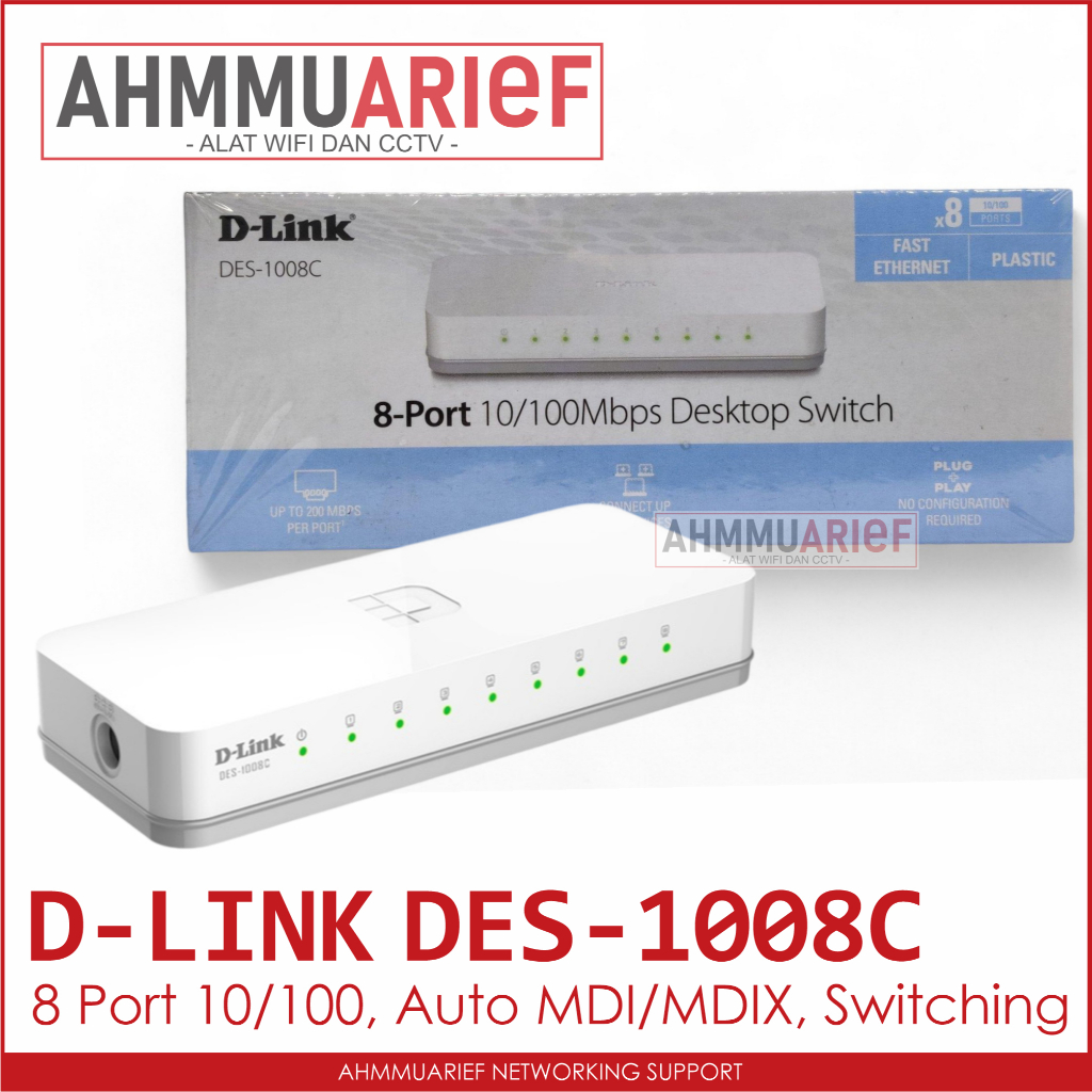 D LINK DES 1008C SWITCH HUB 8 PORT