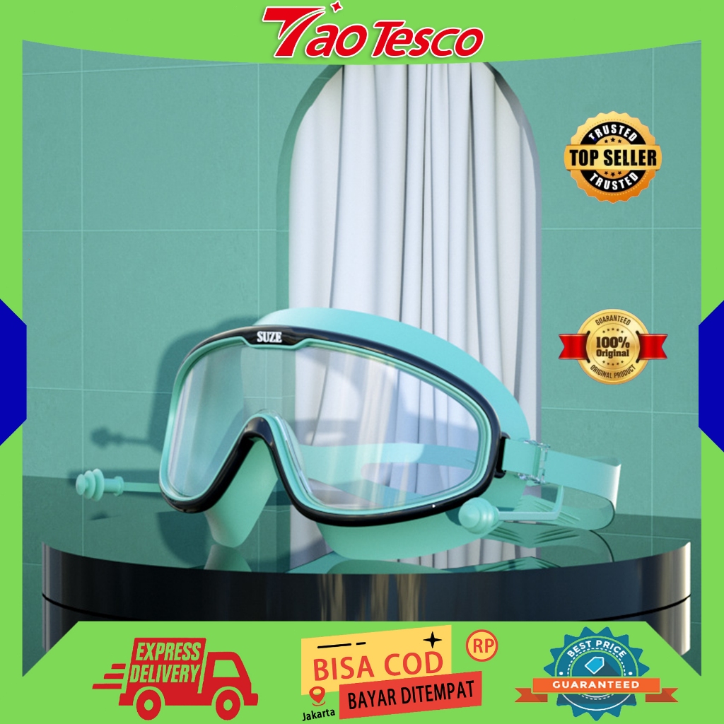 （ORI,COD)Kacamata Renang Dewasa Kacamata Renang Bingkai Besar Kacamata Renang Anti-kabut Kacamata Re