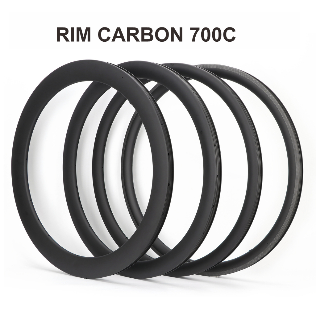 Carbon Rims Velg Sepeda Roadbike Trakbike Fixie Carbon 700C 50Mm 60Mm Type Rim Brake