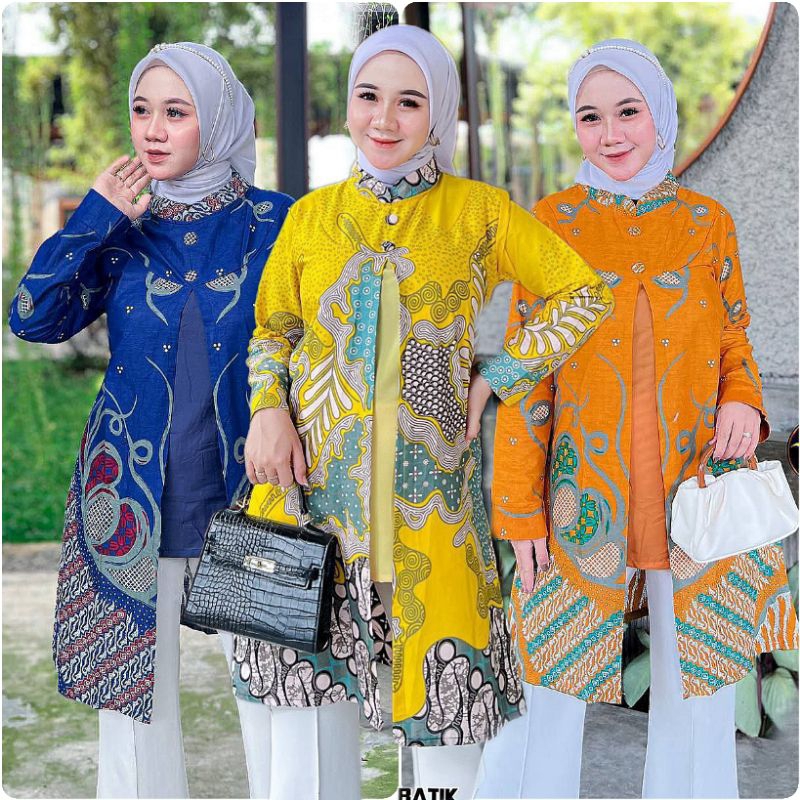 Tunik batik wanita modern | Tunik batik premium | Tunik batik couple | Atasan batik wanita modern | 