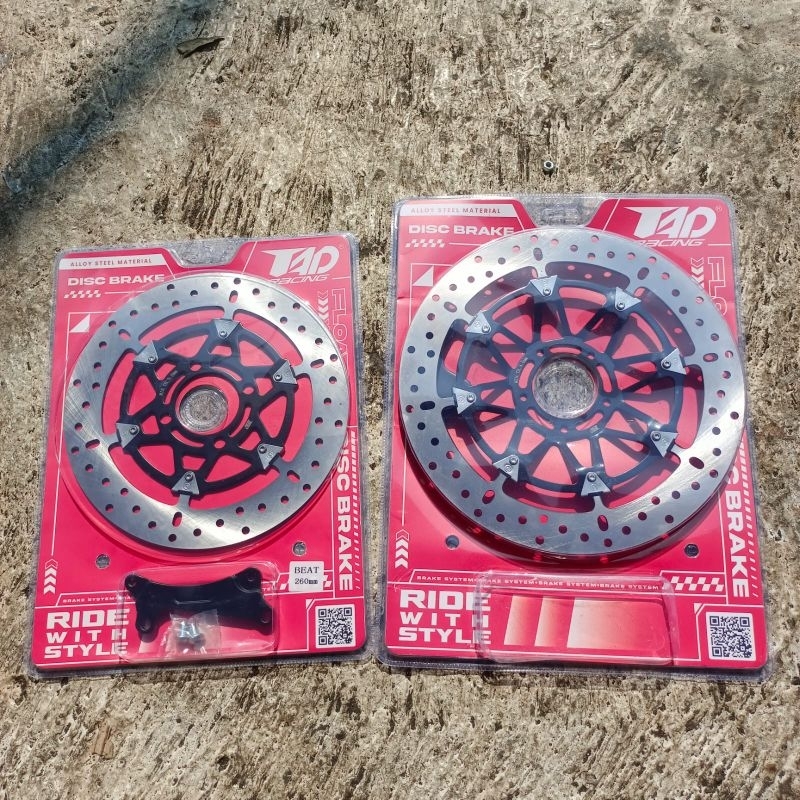 piringan cakram supra x beat TAD model T drive disk break depan lebar supra x300mm beat 260 set brek