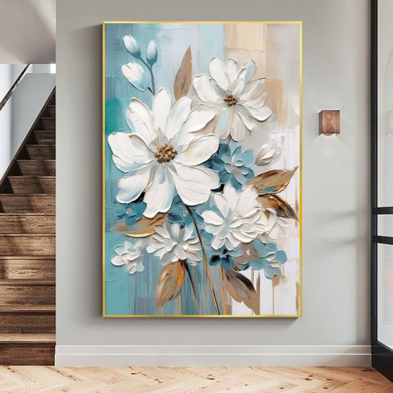 lukisan bunga timbul