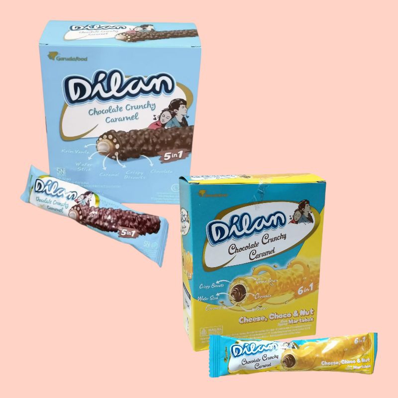 

DILAN Crunchy Choco Caramel & Keju Wafer Roll Stick Coklat [12 pcs/box]