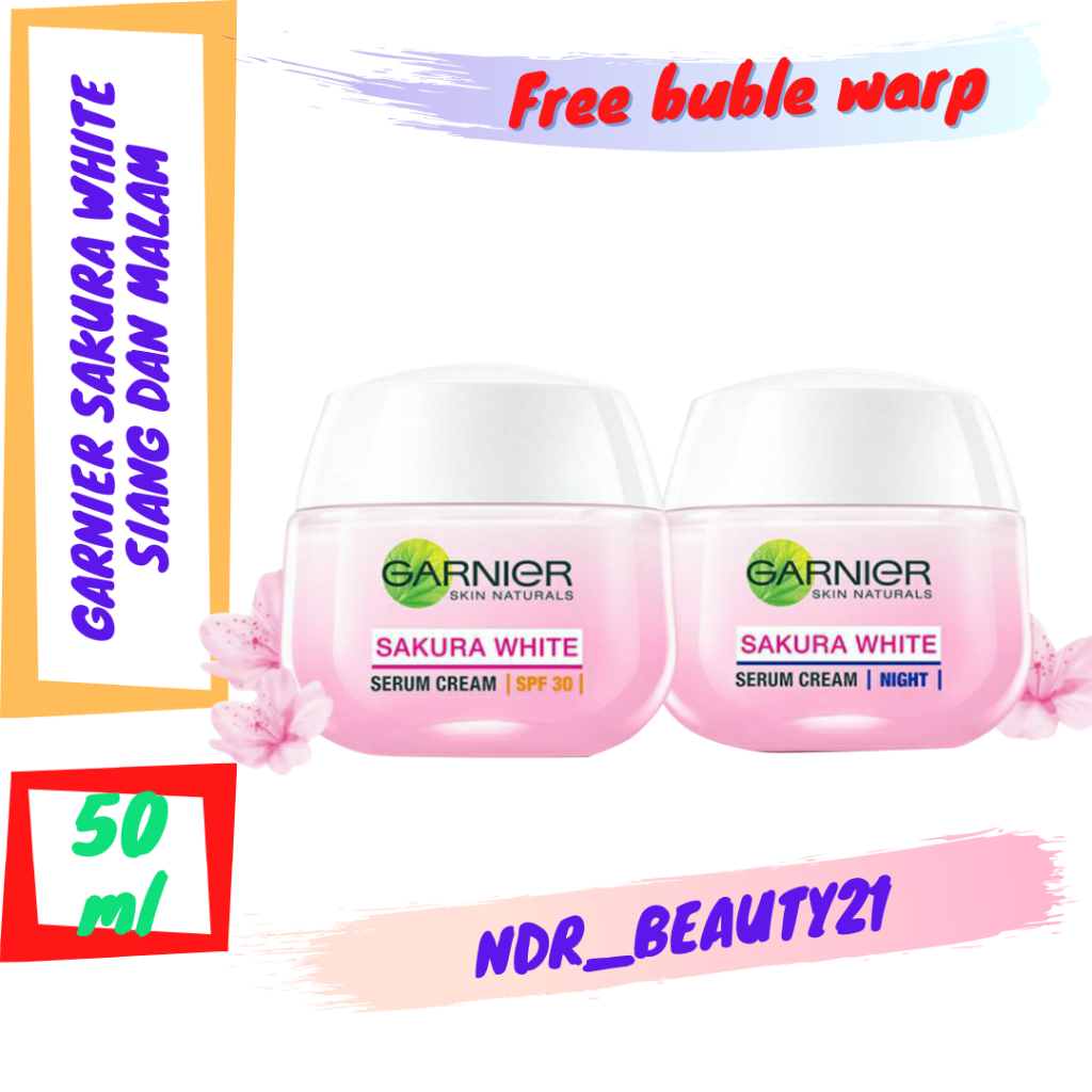 Garnier Sakura Glow Kit Day & Night Cream - Mousturizer Skincare Krim Siang Malam
