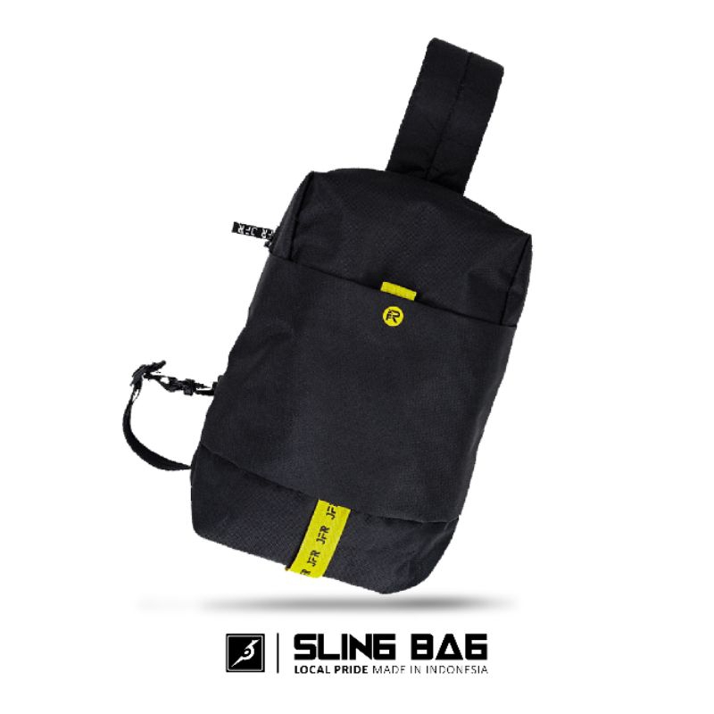 Tas Selempang pria Wanita Sling Bag Original JFR Tas Slempang Hitam bahan Polyester jt22