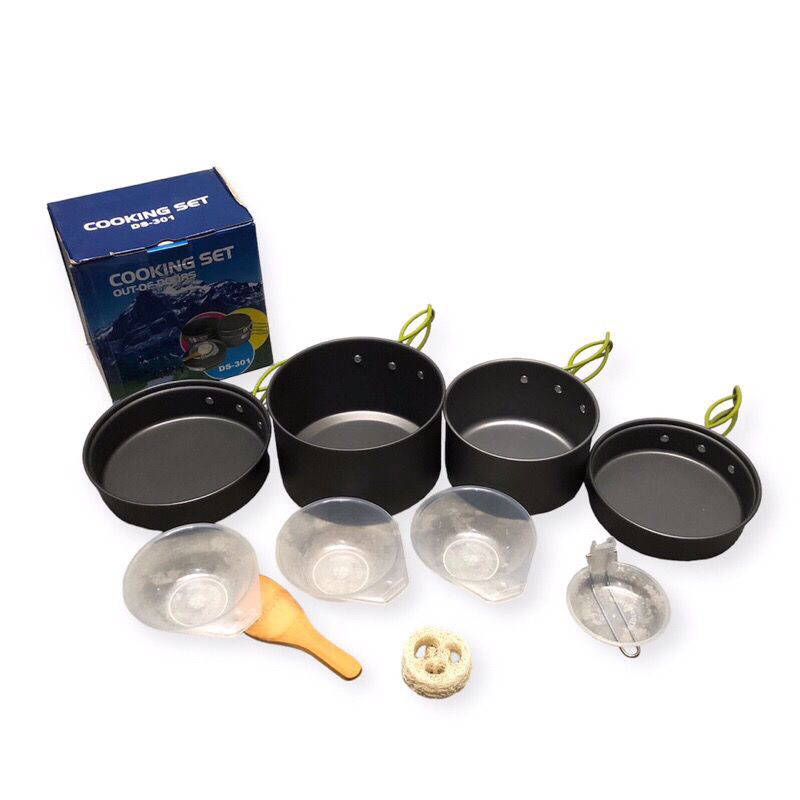 LWY DS 301 Cooking Set Alat Masak Camping Outdoor Piknik Traveling Nesting Alat Masak Camping Outdoo