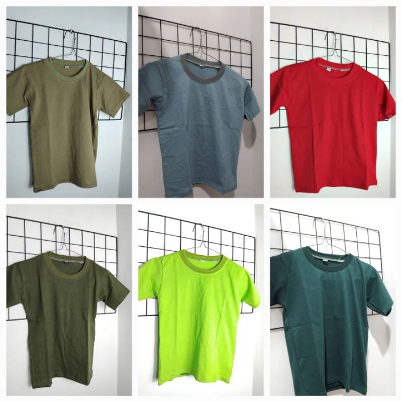 Paket borong 4 KAOS POLOS ANAK CEWE COWO UK M