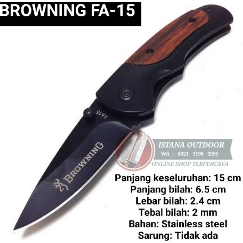 PISAU SURVIVAL MULTIFUNSI Pisau Lipat Browning FA15 - Pisau outdoor - pisau berburu - pisau survival