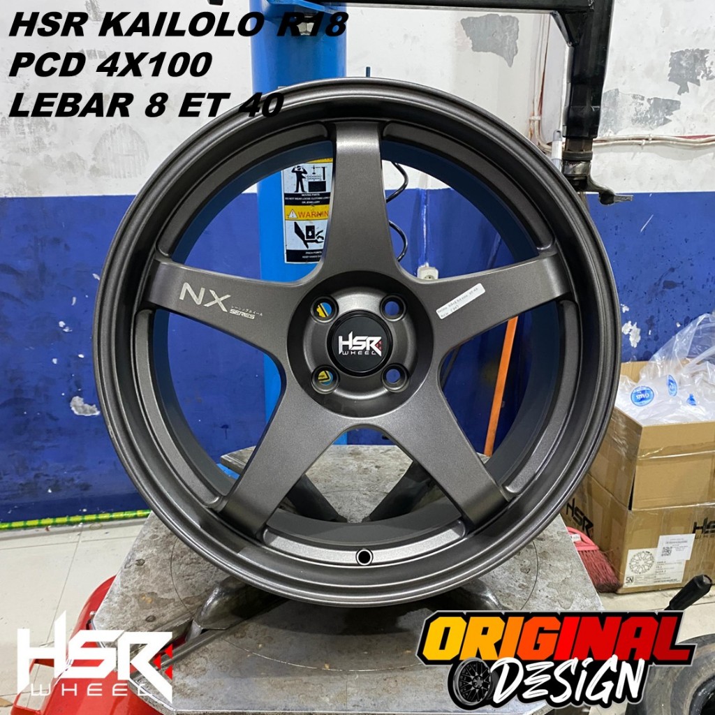 Velg mobil ring 18 HSR KAILOLO R18 untuk raize, dll pcd 4x100 grey