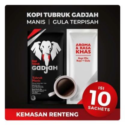 

Kopi Tubruk Gadjah Manis Renteng - Bubuk Kopi Hitam 10 Sachet x 25g