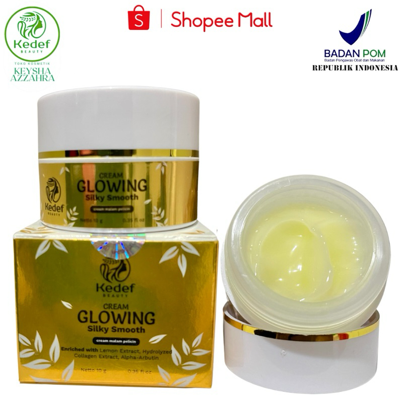 Kedef Beauty Cream Glowing Silky Smooth 10gr|Krim Malam Glowing Pelicin & Pemutih Wajah Ampuh| BPOM
