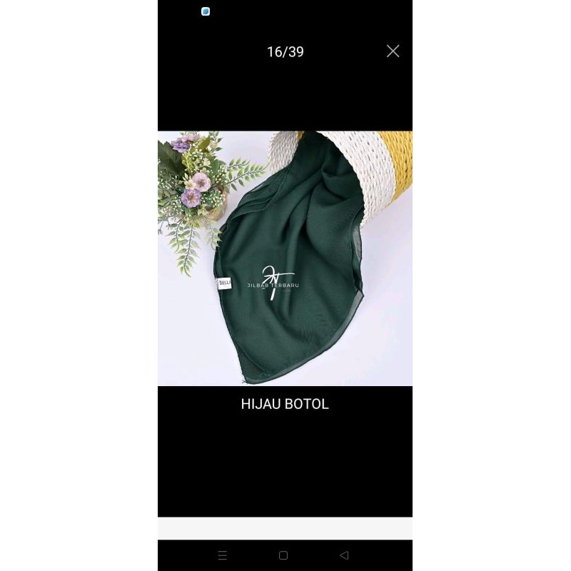 HIJAB POLOS WARNA HIJAU BOTOL