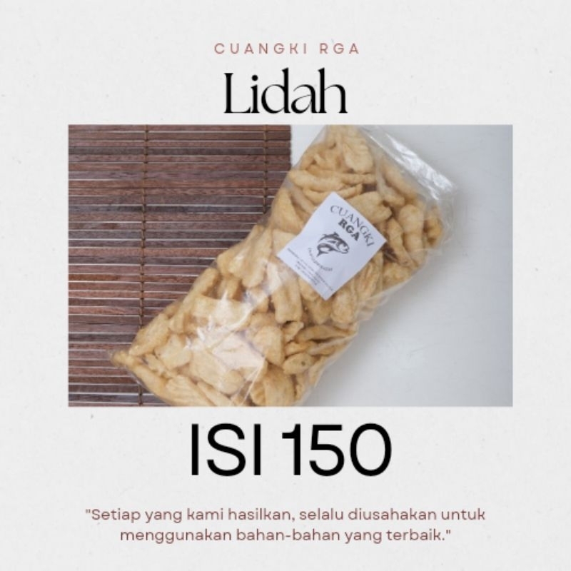 

CUANGKI LIDAH ISI 150 (SUDAH TERMASUK BUBBLE WRAP) oleh oleh Garut makanan ringan