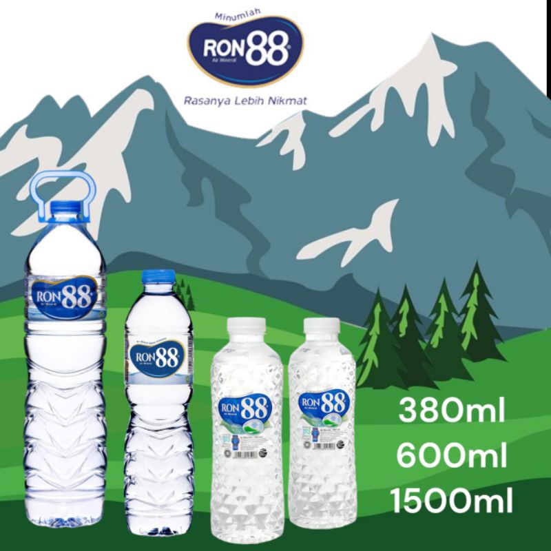 [ 1 dus ] Ron 88 Ron88 Air Mineral 380 ml, 600 ml dan 1500 ml