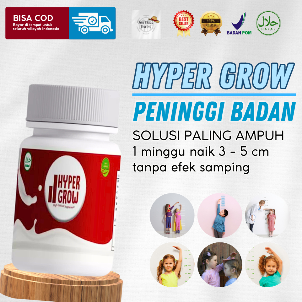 HYPERGROW Peninggi Badan Alami Paket Hemat 15 Kapsul - Peninggi Cepat - Tinggi Alami - HYPERGROW asl