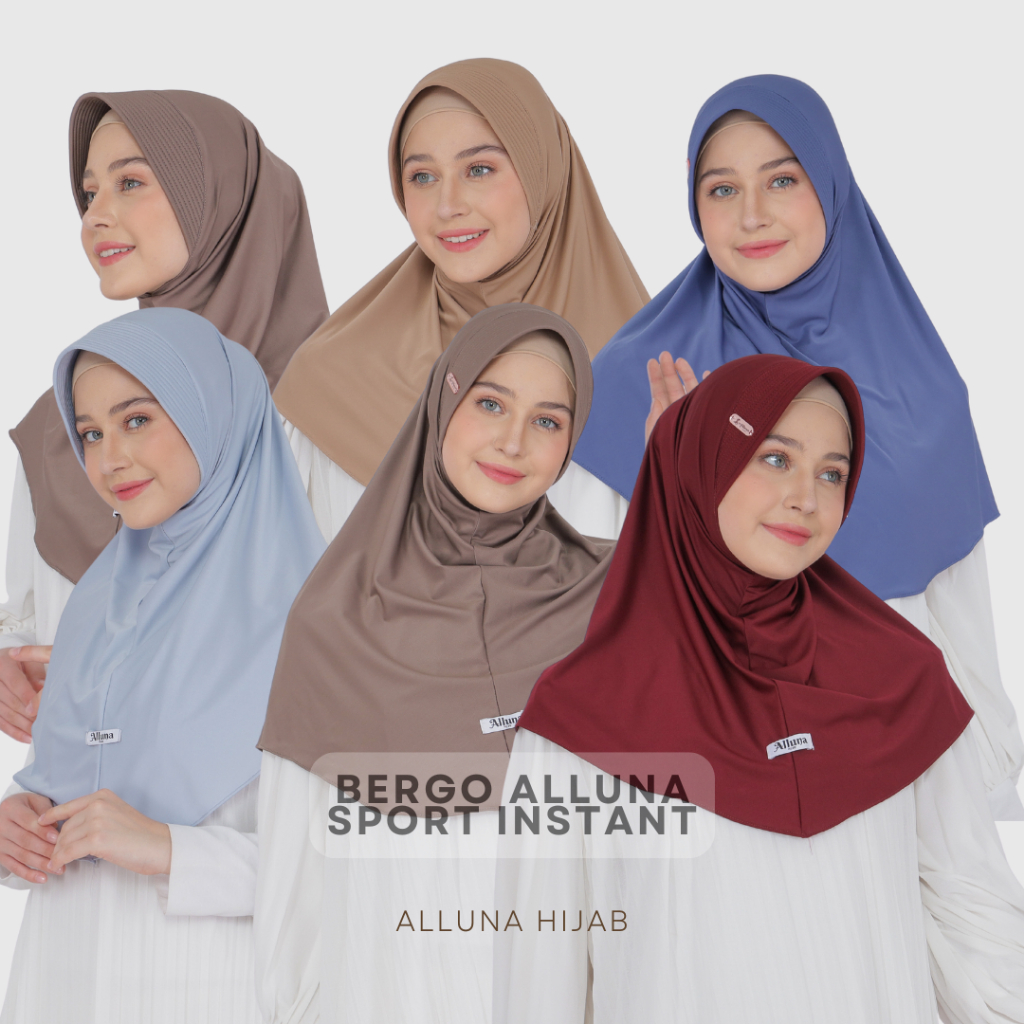 Hijab Bergo Sport Oval Polos Ukuran  M / L Jersey Premium | Hijab Sport Bergo Oval Jersey Premium