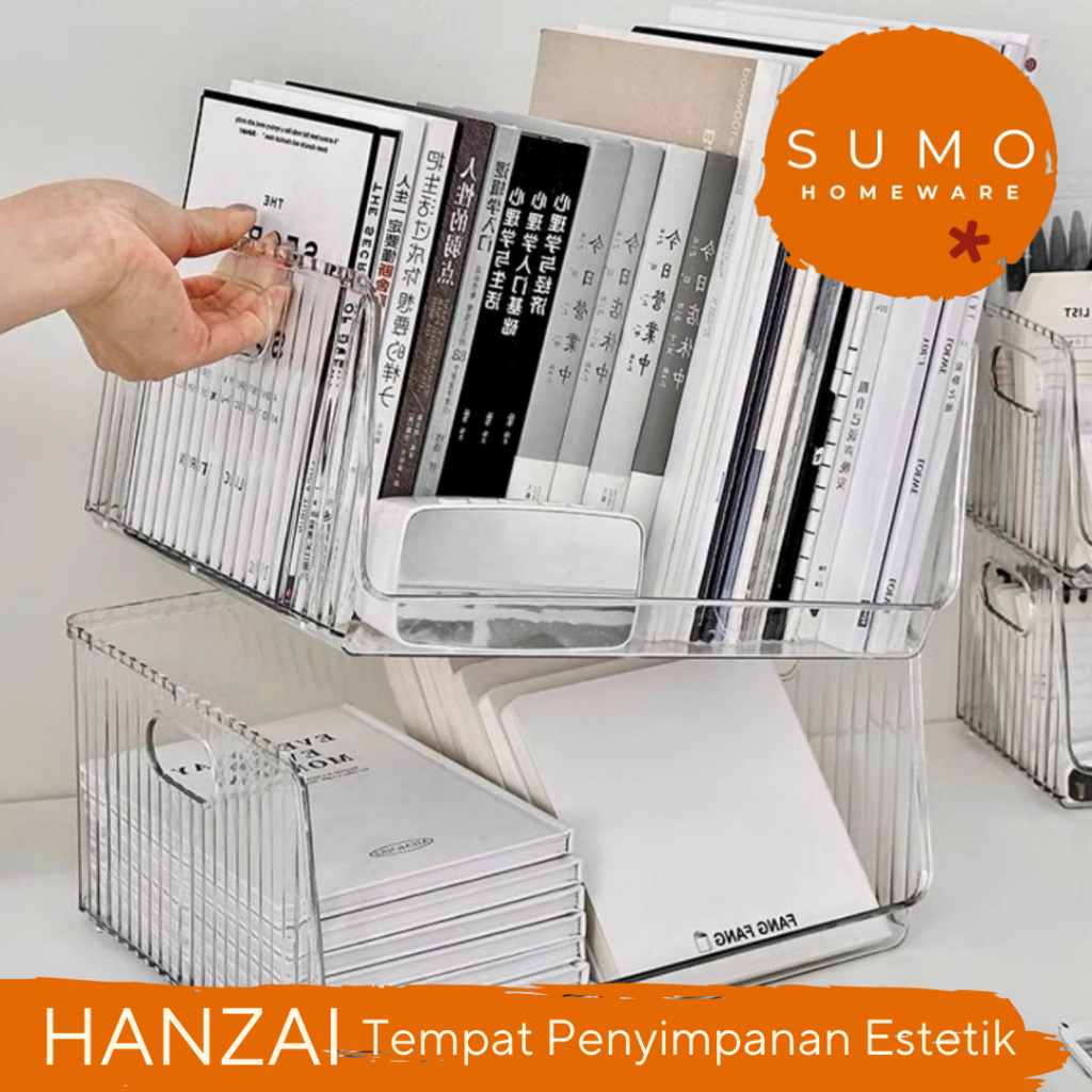 SUMO - HANZAI Storage Make Up Stackable Rak Meja Majalah Plastik Storage Buku Minimalis Organizer Tu