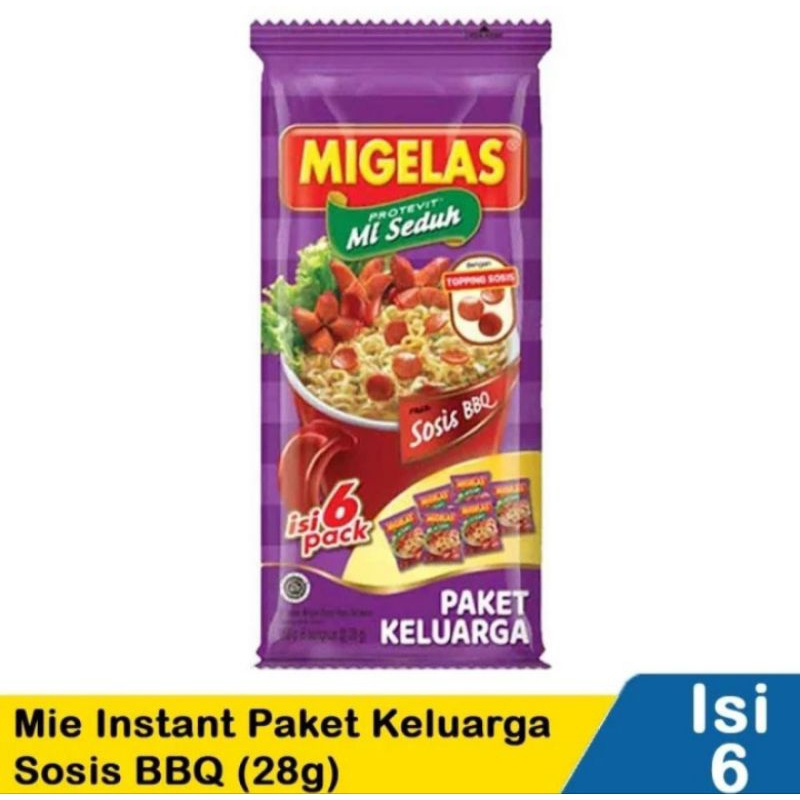 

Mi Gelas Mi Instant Paket Keluarga Rasa Sosis BBQ isi 6 Sachet