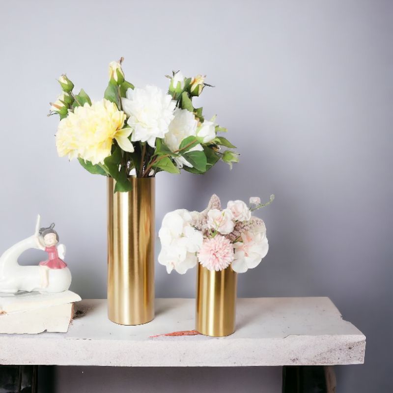 Vas bunga hiasan aesthetic hiasan meja ruang tamu dan kamar ukuran diameter 10cm tinggi 30cm