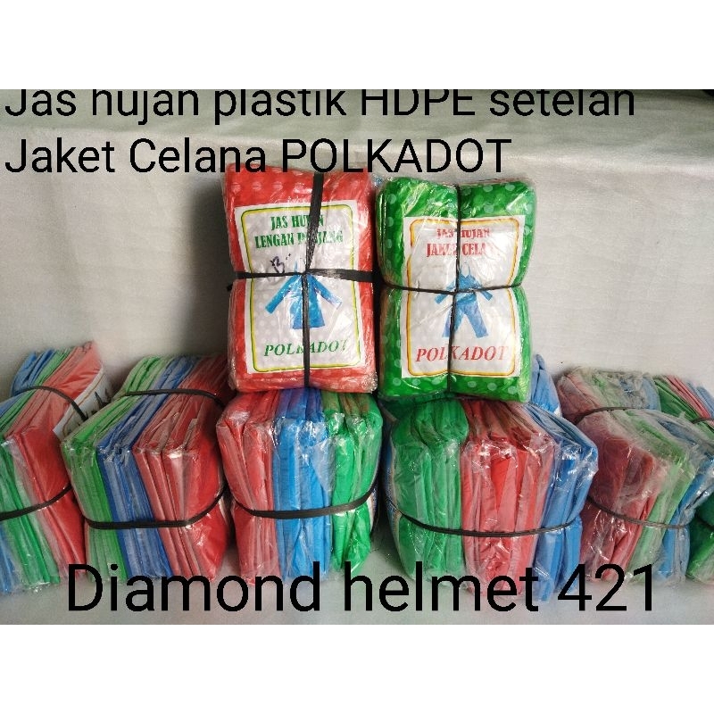 Jas Hujan Setelan Plastik HDPE || Jas hujan setelan plastik Polkadot || Jas hujan setelan plastik Ja