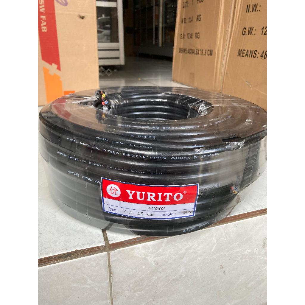 Kabel Speaker Audio NYYHY Yurito 4x2,5mm 4x2.5mm 4x2,5 4x2.5 mm Roll 50 Meter 50 M Hitam Original