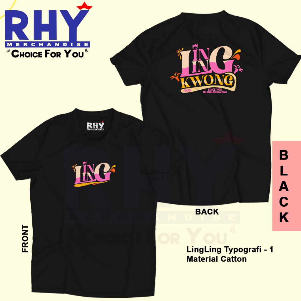 RHY | LINGORM Ling Ling Kwong typografi fanart Kaos T-shirt - 1