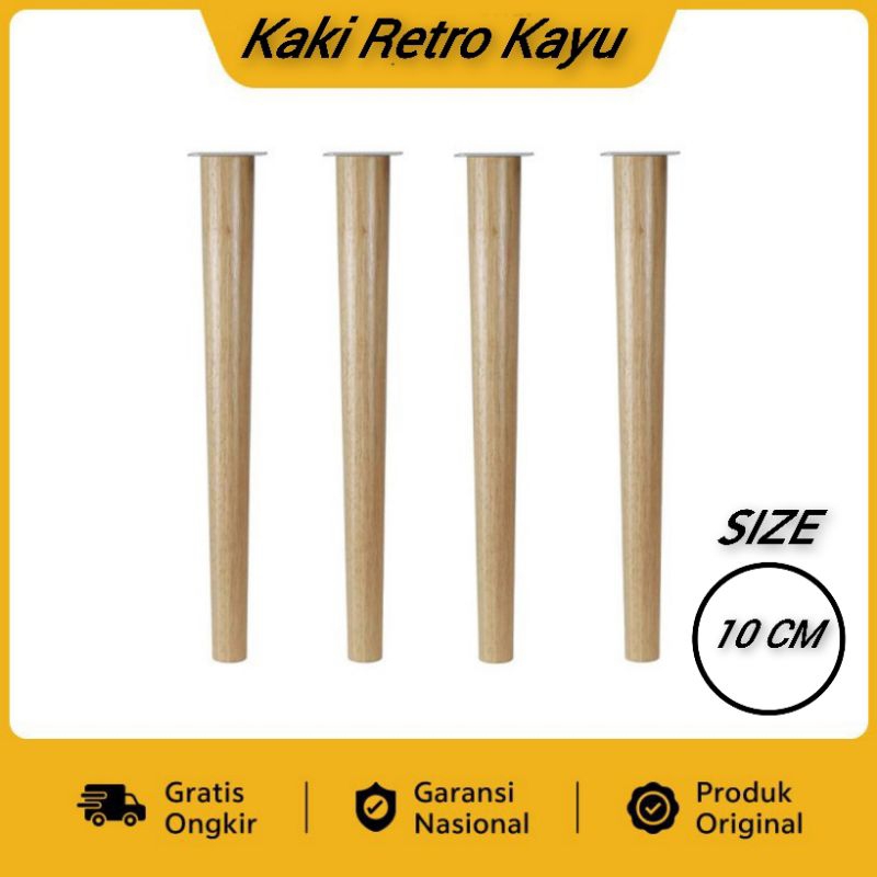 Kaki meja kayu, kaki sofa kayu, stool | 10 CM | Miring / Lurus
